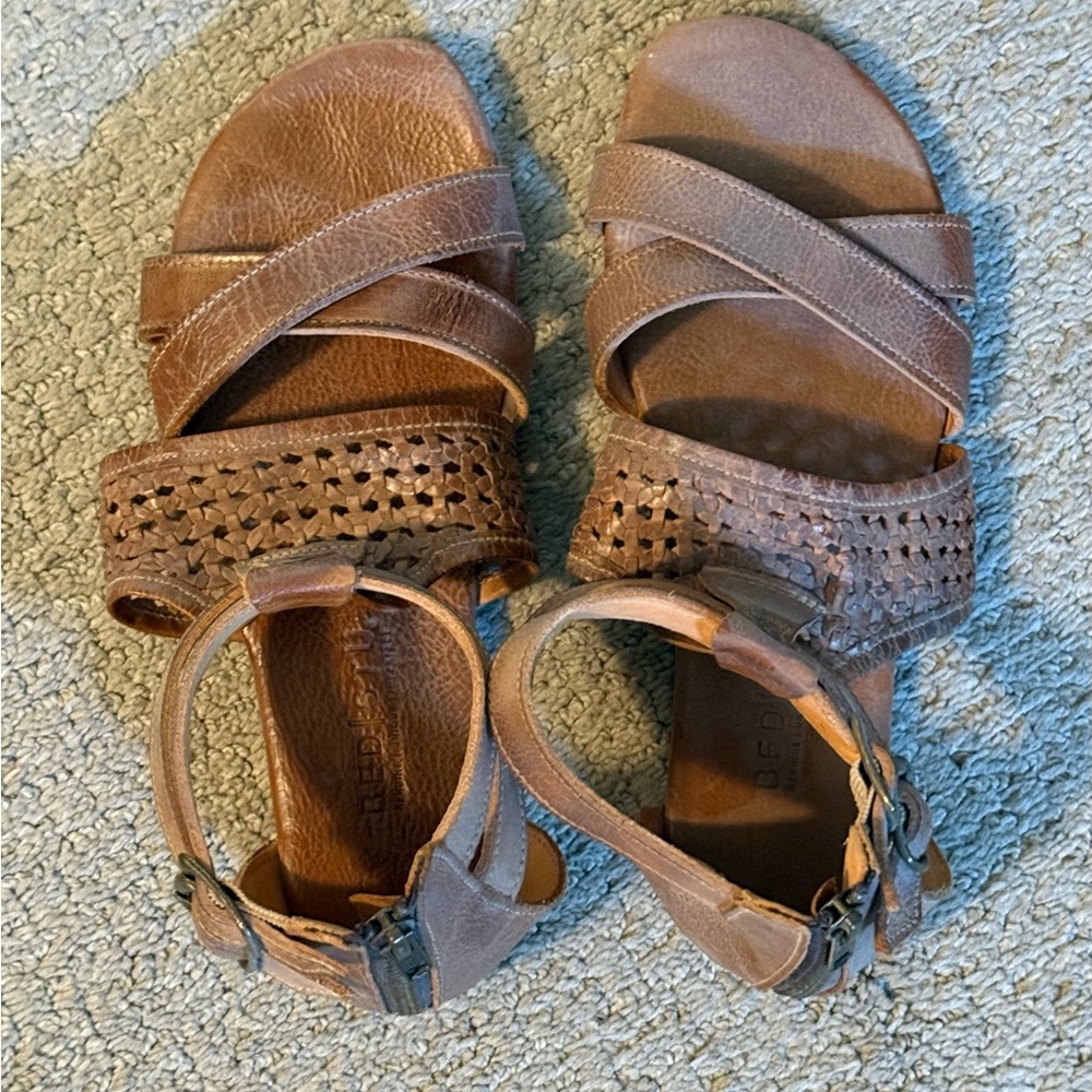 Women’s Brown Leather Ankle-Strap Sandals